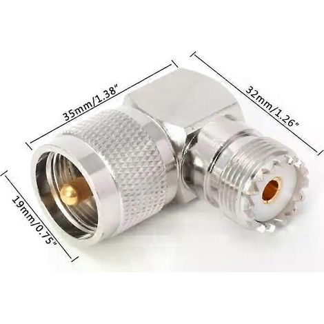 UHF PL259 Stecker auf SO239 Buchse 90 Grad HF-Adapter Connec Dropship-JXLGV (1/4)