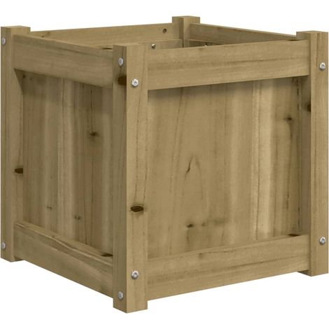 Vassoio per fioriera aiuola rialzata piante fiori terrazza giardino 40 x 40 x 40 cm legno di pino impregnato marrone 020037554