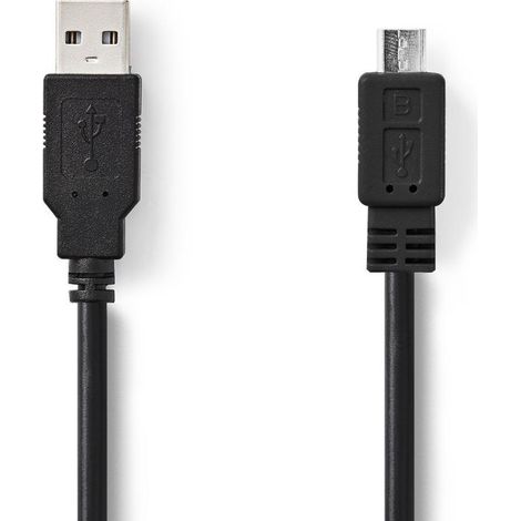 Câble Nedis CCGT60500BK20 USB 2.0 A mâle - Micro B mâle 2.0 m Noir (1/3)