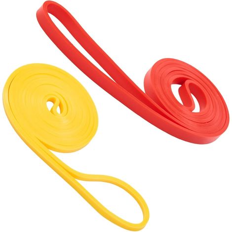 2 Widerstandsbänder, 5–35 lbs, 100 % Latex, einzeln verpackt, Gymnastikband, Widerstandsband für Krafttraining, Fitnessband, Gummiband, für Sport-Rehabilitationsübungen (1/5)