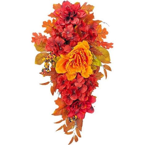 Couronne de fleurs artificielles suspendues, fausse plante suspendue, décoration de porte pour Thanksgiving