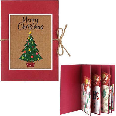 Album photo de Noël à spirales à faire soi-même, avec enveloppes, idéal pour les étudiants, les amis et les collègues – Livre de 5 pages pour cartes cadeaux de Noël, 108 x 150 mm  personnalisation pos