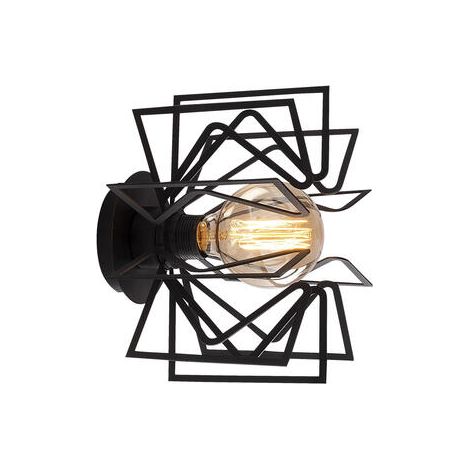 Aplique de pared, metal , negro, 20x20x25, casquillo E 27 Max 40 W