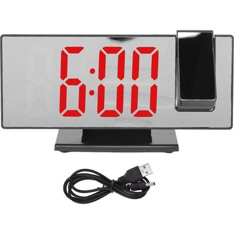 Digital Projection Alarm Clock, Automatic Dimmer, Electronic LED Mirror Screen for Bedroom (1/5)