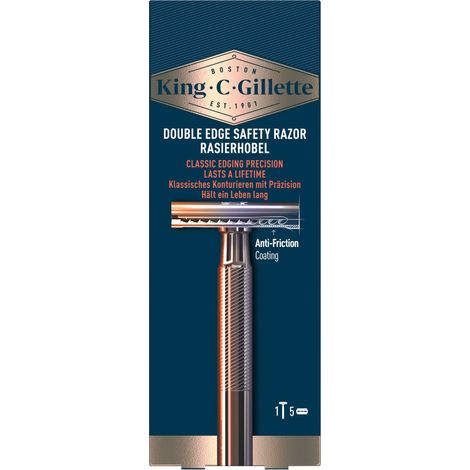 King C. Gillette Rasierhobel mit 5 Klingen Rasierhobel