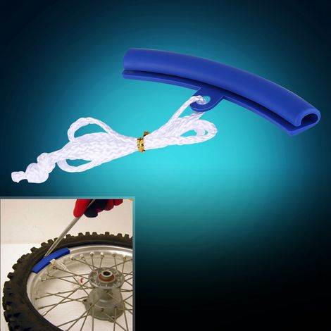 2 jantes de protection pour pneus auto moto, outils de réparation de bord de pneu, protection de jante en bleu (1/5)
