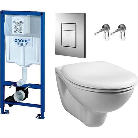 Grohe 38528 Rapid 1.13m Dual Flush Cistern Frame 38732 Cosmo Plate & Toilet Pan (1/4)