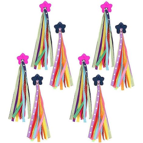 Pompons colorés pour guidon de vélo, pour filles et garçons, 27 x 4,75 x 3 cm, installation facile, 8 paires (1/5)