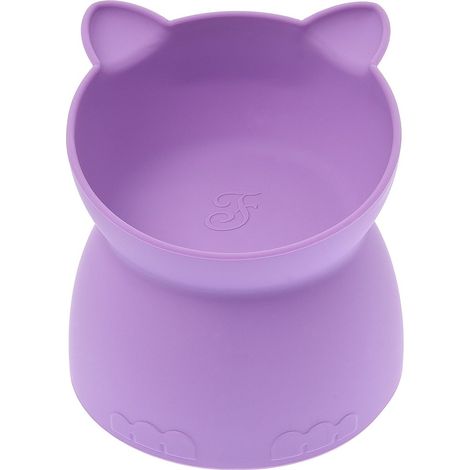 lilla - Ciotola alta per cani e gatti in silicone con nervature di irrigidimento linea Amocromia (1/5)