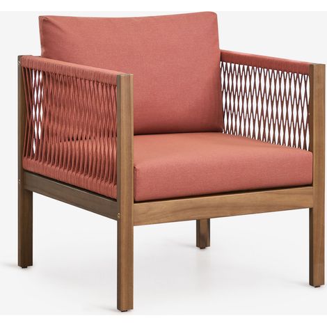 SKLUM Sessel mit Armlehnen aus Akazienholz Branson Terrakotta – Akazienbraun                                  