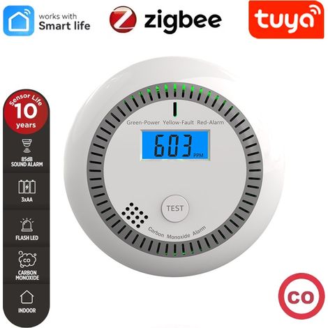 Tuya Rilevatore di Monossido di Carbonio Smart Zigbee a Lunga Durata