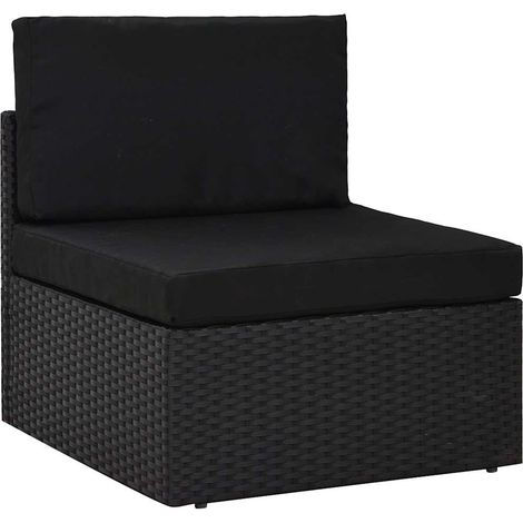 Maison Exclusive - 2-tlg. Garten-Lounge-Set Poly Rattan Schwarz (1/5)