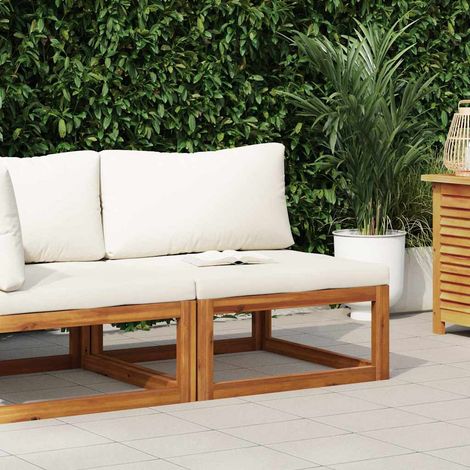 Canapé central sectionnel-Sofa et coussin blanc crème Bois d'acacia (1/3)