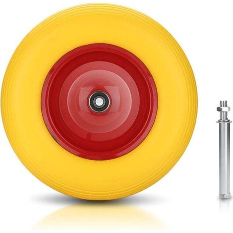 Roue de secours. Roue de diable. Jante en , XU,métal. Caoutchouc plein 4.80 / 4.00-8 390 mm, produit qualité supérieure, durable et fiable, matériaux sélectionnés , satisfaction garantie - K (1/4)
