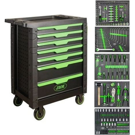 JBM SERIE489 Cassettiera a 7 cassetti con assortimento 276 Pz.