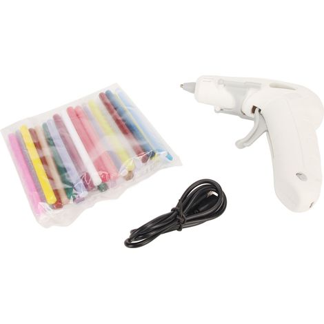 Pistolet à colle chaude 10W avec 30 bâtons de colle, support pliable, préchauffage rapide, outil de bricolage blanc. (1/5)