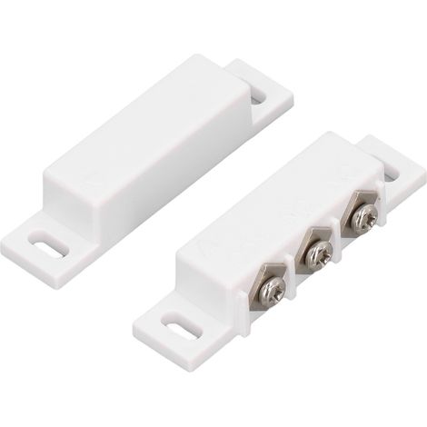 Lot de 2 interrupteurs magnétiques à lames souples, normalement ouverts ou fermés, pour porte ou mur. (1/5)