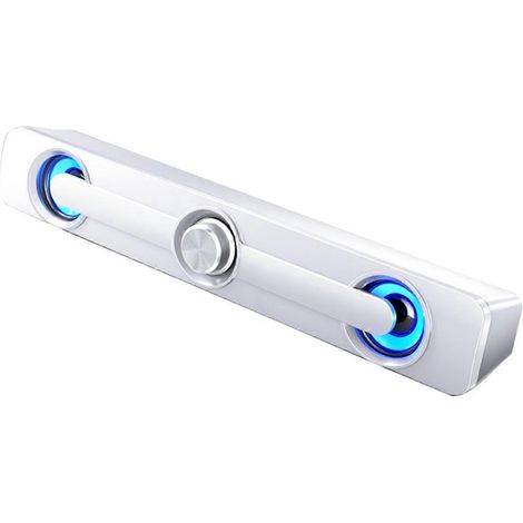 Barre de son double, système stéréo portable sans fil, blanc