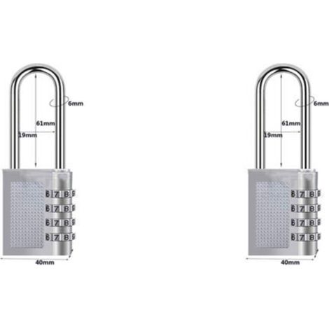 [NON UTILIZZATO] [2 pezzi] Lucchetto a combinazione a 4 cifre, lucchetto a combinazione impermeabile, chiusura a combinazione in metallo e acciaio resistente alle intemperie (17B-L Bianco elettrico)
