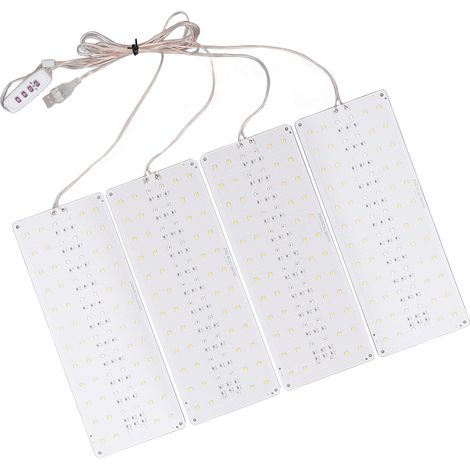 Ruban LED culture plante sous étagère spectre complet 4 têtes intensité réglable minuterie 8H 12H 16H USB 5V serre intérieure (1/5)