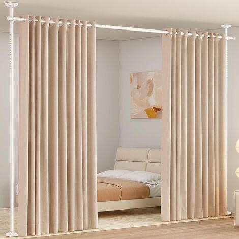 Tringles à Rideaux Verticales très résistantes, Cloison de séparation Pied de paravent, Paravent Interieur sans dommages - 227 à 312 cm (H) 71 à 178 cm (l) - Blanc (1/5)
