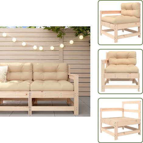 Poltrona da giardino - vidaXL Sedia da Giardino con Cuscini in Legno Massello di Pino - Cuscino morbido