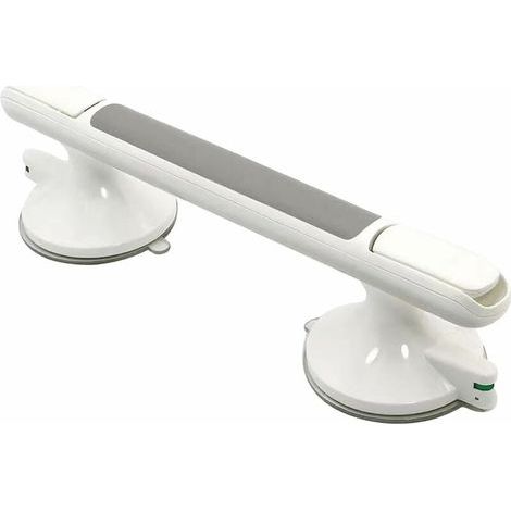 Barra de apoyo para ducha con potentes ventosas, fabricada en plástico ABS. Instalación rápida y sin necesidad de taladrar. Agarre antideslizante. (1/5)