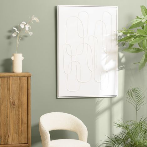 HOMER - Décoration murale 83x123cm lignes abstraites n°2, cadre blanc (1/5)