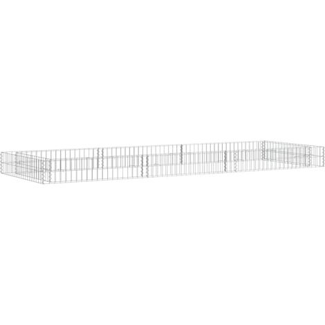 vidaXL Gabion Raised Bed Galvanised Steel 300x100x20 cm