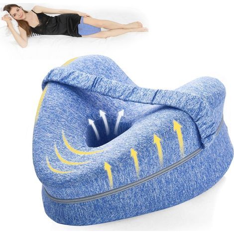 Coussin de Jambe, Genouillère Ergonomique pour Dormir, Genouillère en Mousse à mémoire de Forme avec Sangle pour dormeur latéral, Coussin de Soutien de Jambe avec Housse Amovible (1/5)