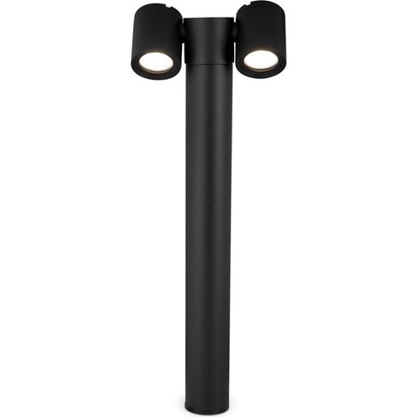 Lampada Da Terra Moderna Da Esterno Alluminio Nero 2 Luci Gu10 50W Ip54 (1/2)