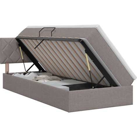 Letto con contenitore e materasso Tortora 90 x 200 cm Velluto vidaXL (1/5)