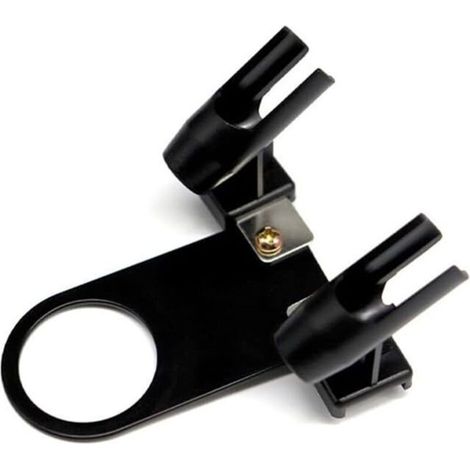 Support pour aérographe avec accessoires pour compresseur, compatible avec jusqu'à 2 modes de pulvérisation, construction en métal et plastique, coloris noir et argent, support de fixation inclus (1/4)