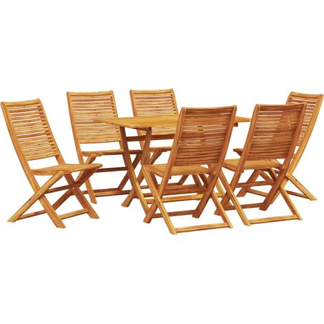 Maison Exclusive - Set da Pranzo per Giardino 7 pcs Marrone