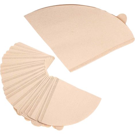 Filter à Café - 5.7 x 3.94 Pouces - Capacité 1 à 2 Tasses - Papier Filtre Jetable pour Machine à Café Drip - 50 Pièces - Brun Naturel (1/4)