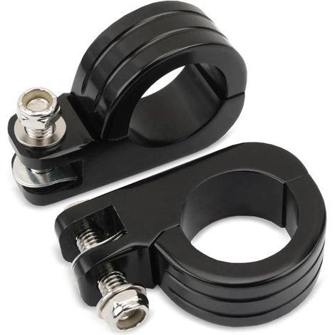 Supporto poggiapiedi per para cilindro 38mm compatibile con Harley Davidson HF6 nero (1/4)
