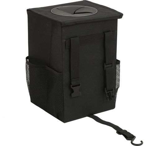 Poubelle de voiture avec couvercle – Poubelle de voiture suspendue avec sacs de rangement, organisateur de voiture étanche, pliable, poubelle portable étanche pour voiture, multifonctionnelle, poubell (1/4)