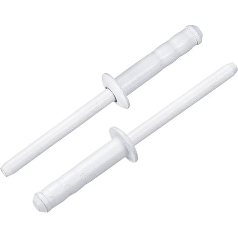 50 Pièces Rivets Aveugles En Aluminium 4.8 x 20 mm, Tête Bombée Multi-Prise À Mandrin En Acier pour Réparation Automobile, Meuble, Bricolage, Blanc (1/5)