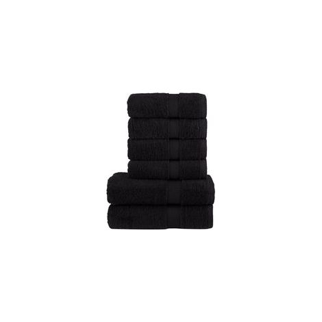 Juego de toallas Premium SOLUND Schwarz de 6 piezas, 600 g/m² - Crezuo (1/4)