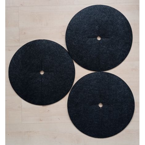 Set di 3 dischi diserbanti, pacciamanti, in grafite, diametro 33 cm (1/2)