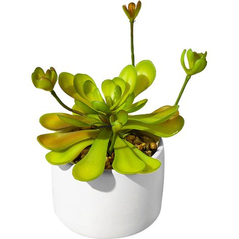Plantes artificielles, grands pots de fleurs cylindriques en céramique, plantes succulentes artificielles en pot, fleurs et plantes vertes artificielles (1/5)