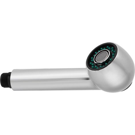 Cabezal de ducha ajustable y flexible para cocina y baño con dos tipos de chorro: burbujas y ducha, plástico ABS, color plata, diámetro 4,5 cm, longitud 18,5 cm. (1/5)
