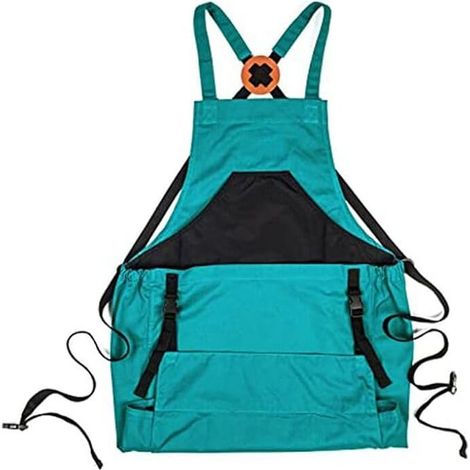 Adjustable garden apron, canvas work apron with pockets, waterproof garden apron for kitchen, harvesting, horticulture, fruit and vegetable bag for men and women, 80 cm (1/5)