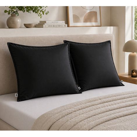 Lot de 2 Taies d’oreiller 63 x 63 cm – Viscose de Bambou – Truffe – SALOMÉ