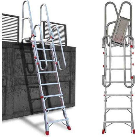 Escalera plegable de acceso a camiones con altura regulable. 8-9 peldaños SCRT8 FARAONE (1/5)