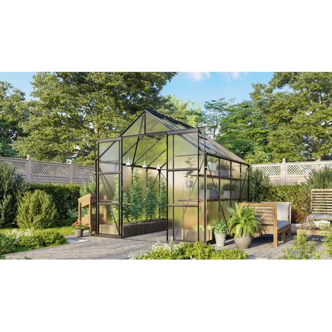 Vitavia Gewächshaus "Jamaika" inkl. Ready2Grow Zubehör-Set, schwarz, 6,7 m², 6 mm HKP (1/3)