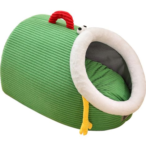 Cat Cave, Fermé pour Chat,Design Mignon avec Ouverture Maison Douce et Chaume avec Coussin Amovible Lavable, pour Petit Animal Chiot Chaton en Hiver Dodo Intérieur (1/5)