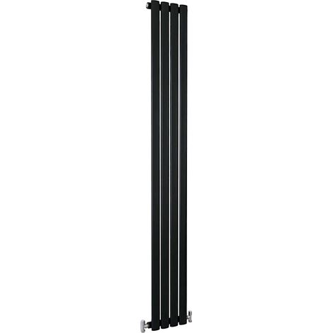 SKY Bathroom Oval Column Radiator Vertical 1800x236mm Single Black