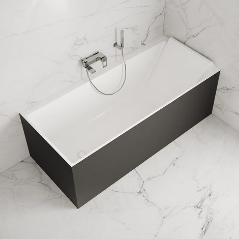 Vasca freestanding - Quantum 170 droite noire -  Nera - 170 x75 x58 cm, by SPALINA