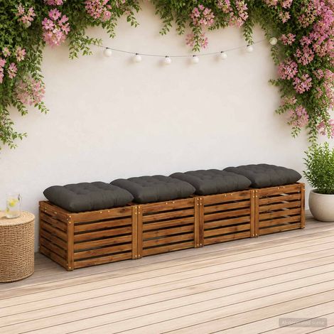 vidaXL Coussins de siège VIANEN 4 pc 100 % polyester Anthracite (1/5)